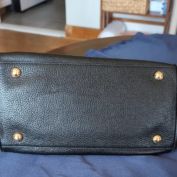 Michael Kors Black and Tan Leather Satchel - Picture 12 of 16